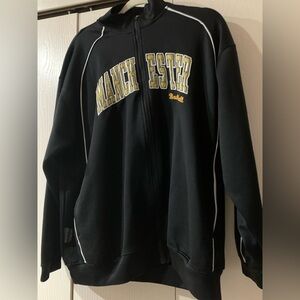 Black Full-Zip Jacket with Yellow 'Manchester' Arch Logo